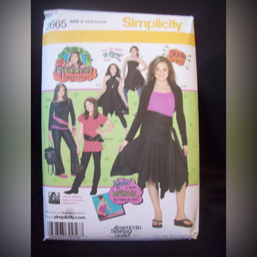 Simplicity Pattern 3665 
Teen Sewing 
Knit Fabric Wardrobe 
Sizes 7-16 
UNCUT